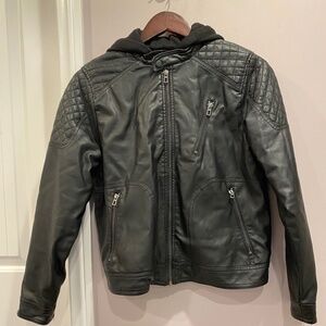 Zara Leather Boys Biker Jacket - Size 13-14